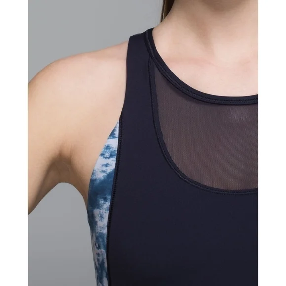 Lululemon Athletic Mesh With Me Tank Top Navy Blue Lake - Picture 5 of 16